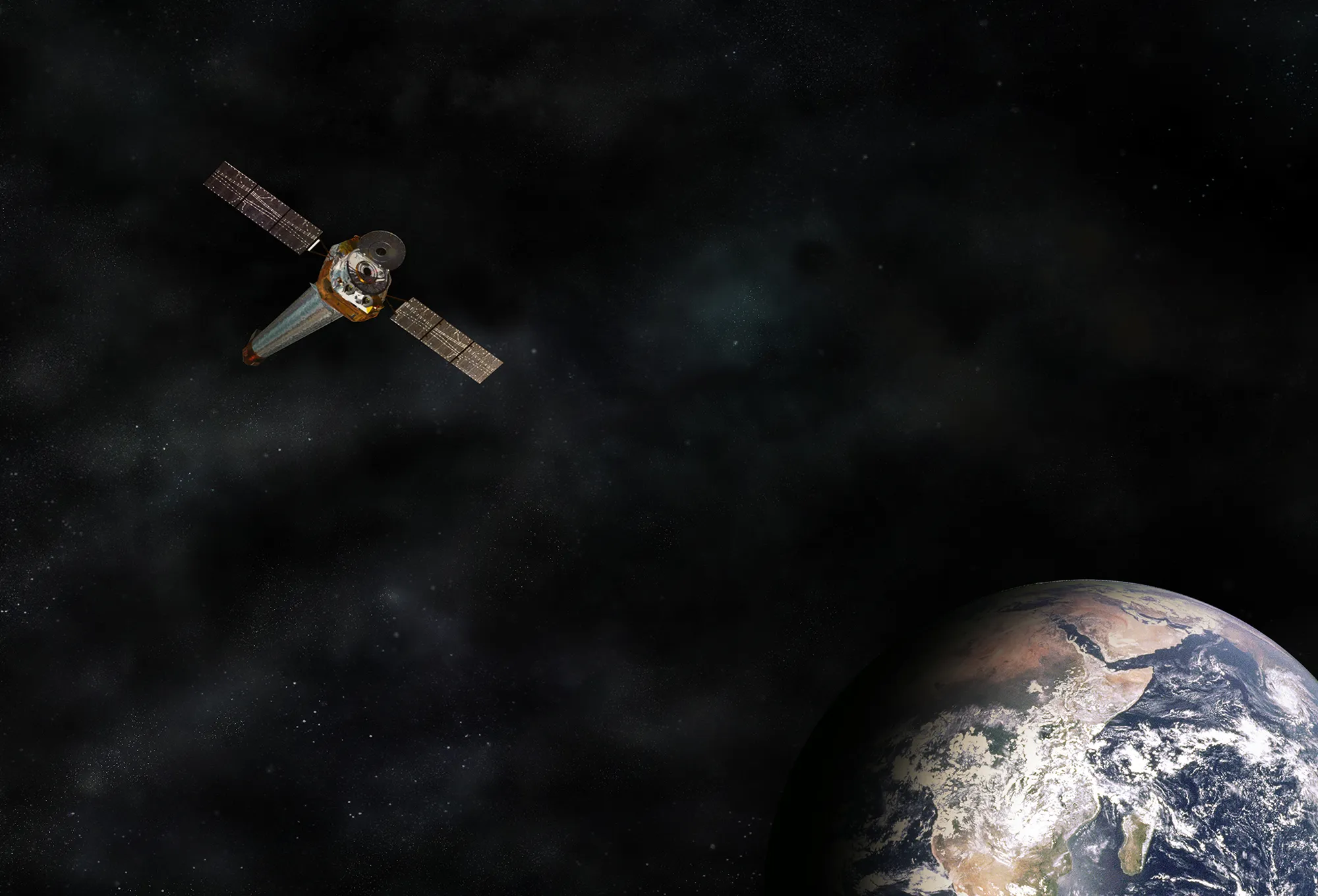 Illustration of Chandra above earth