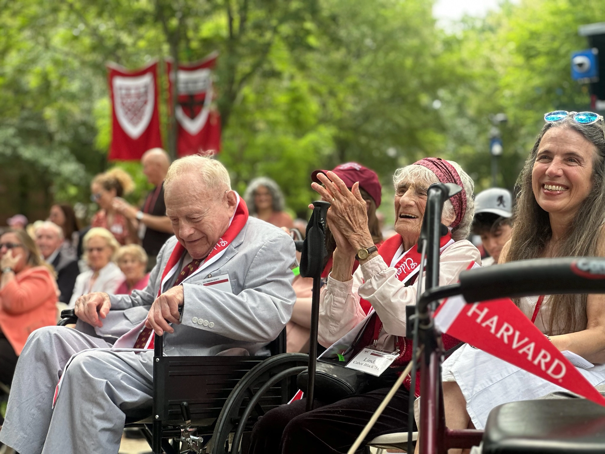 oldest alumni sit in Tercentenary Theater