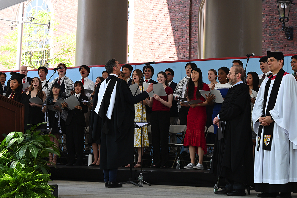 chorus singing on stage