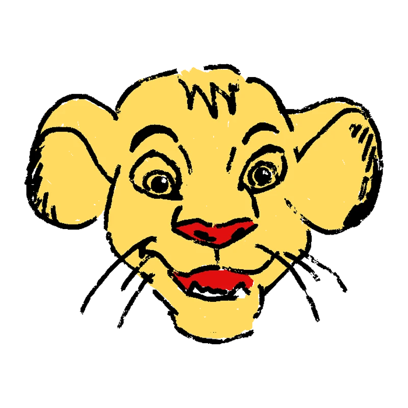 Illustration of Simba lion cub from "The Lion King" Disney movie