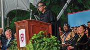 President Claudine Gay at the podium