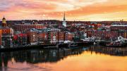 Wintry Portsmouth at sunset