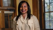 Professor Myisha Eatmon photographed in Harvard's Barker Center