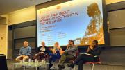 Photograph of participants in a symposium on AI at Harvard