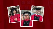 Honorary degree recipients Joy Harjo, Jennie Chin Hansen, and Sylvester James Gates Jr.