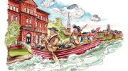 Illustration of Lewis and Clark Expedition artifacts at Peabody Museum