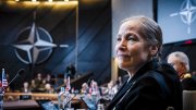 close-up of VADM Shoshana Chatfield at NATO meeting 