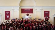 Harvard affinity graduation ceremony at the first parish church in Cambridge, MA
