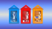 An illustration of robots doing housework