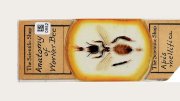 Label showing the anatomy of a worker bee, featuring a detailed illustration.