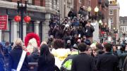 The media float snapped photos as Danes paraded down Massachusetts Avenue.