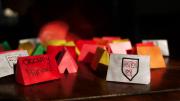 The Occupy Harvard “crafts working group” met last weekend to create tiny paper tents to decorate the former site of the encampment.