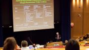 Max Essex, Lasker professor of health sciences at Harvard School of Public Health and chair of HSPH’s AIDS Initiative, speaks during the school’s conference "PEPFAR in Africa," devoted to exploring Harvard's role in President George W. Bush's successful effort to finance and fight AIDS in Africa.