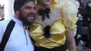 A Hasty Pudding member with a friend.