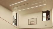 A renovated squash court on the lower level of Dunster House; other courts will be converted into exercise and fitness spaces.