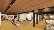 A new lounge space on Dunster House's lower level