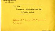 An official Houghton envelope with the words: "Memorandum regarding Eliot Hale letters, instructions enclosed."