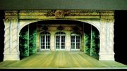 For Molière’s <i>The Misanthrope</i> at Berkshire Theatre Festival in Stockbridge, Massachusetts, Sprague’s sketch became a model (shown) later built as the play’s set. 