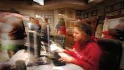 Late at night, Harvard Crimson staffers put to bed the last issue before winter break.