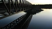 The Eastern Trail’s bike and pedestrian bridge respects the animal and bird life of the marshlands in Scarborough, Maine.