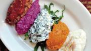 A sampler of five, from more than a dozen, pâtés