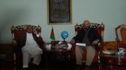 Farivar, at right, with Northern Alliance leader and vice president Marshal Fahim. 