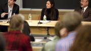 David Malan, Diane Paulus, and Christopher Winship participate in a panel discussion on engaging teaching and active learning.