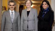 President Drew Faust (center) with Saudi Arabia's Prince Alwaleed bin Talal, funder of Harvard's Islamic studies program, and his wife, Princess al-Taweel.