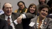 Gustave and Rita Hauser enjoy an afternoon panel.