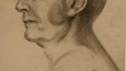 Kahlil Gibran's likeness of Harvard president Charles William Eliot, drawn in 1910