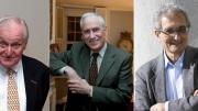 From left: John Ashbery, Robert Darnton and Amartya Sen