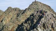 Hikers in Baxter State Park tackle the craggy rocks that form Mount Katahdin’s famous Knife Edge…