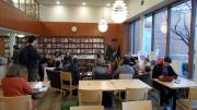 Protestors held a "Think Tank" Monday to discuss questions such as "What is a Library?" and "What does the library of the future look like?"
