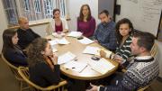 Western and his team of researchers meet regularly to discuss their work. Clockwise from bottom left are Catherine Sirois &rsquo;10, Caroline Burke &rsquo;13, Western, Jaclyn Davis, Tracy Shollenberger, A.M. &rsquo;11, Anthony Braga, M.P.A. &rsquo;02, Jessica Simes, and David Hureau, M.P.P. &rsquo;06.