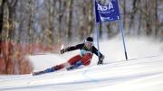 Nadler zooms around a giant slalom gate at the 2012 Dartmouth Carnival.