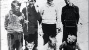 Michael Carney (standing left) with friends, and (seated) brothers Tom, Martin, and Paddy.