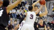 Charlie Anastasi ’15, shown here competing against Penn, recently delivered a speech at Lowell House that addressed the importance of becoming a “championship team” before competing for championships.
