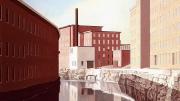 Charles Sheeler’s serene view of the <i>Amoskeag Canal</i> (1948), another work in the Currier Museum’s collection
