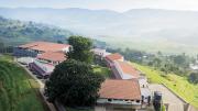 An aerial view of MASS Design's Butaro Hospital, in rural Rwanda