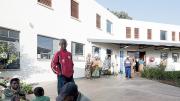 An outdoor space in Rwanda's Butaro Hospital