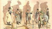The views of Charles William Eliot and Oliver Wendell Holmes Sr. (whose images follow) aided the descendants of immigrants in keeping out new immigrants, as depicted in Joseph Keppler’s 1893 political cartoon “Looking Backward,” from Puck.