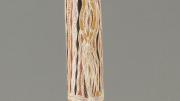 Dhakandjali-Dhupundji (Larrakitj) by the artist Djambawa Marawili, one of three hollow wood coffins on display in the exhibition