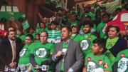 Photograph of Steven Choi urging passage of driver’s license bill