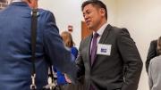 Photograph of Steven Choi advocating for 2020 census count