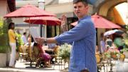 Mike Schur on the set of The Good Place