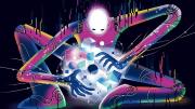 Illustration of an anthropomorphized artificial intelligence or AI breaking into a system