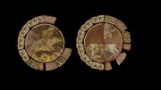 Digital reconstruction of two medieval tiles 