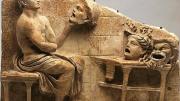 Republican or Early Imperial Roman relief of the Greek playwright Menander, 100 BCE-early first century CE