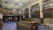 Construction on the main floor of the Harvard COOP. 