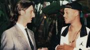 Borowitz with actor Will Smith at a 1990 Los Angeles party celebrating the premiere of <em>The Fresh Prince of Bel-Air</em>